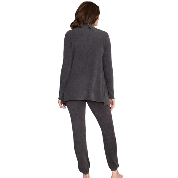 Barefoot Dreams Cozy Chic Lightweight Draped open Front Cardigan S/M Gray - Picture 4 of 13